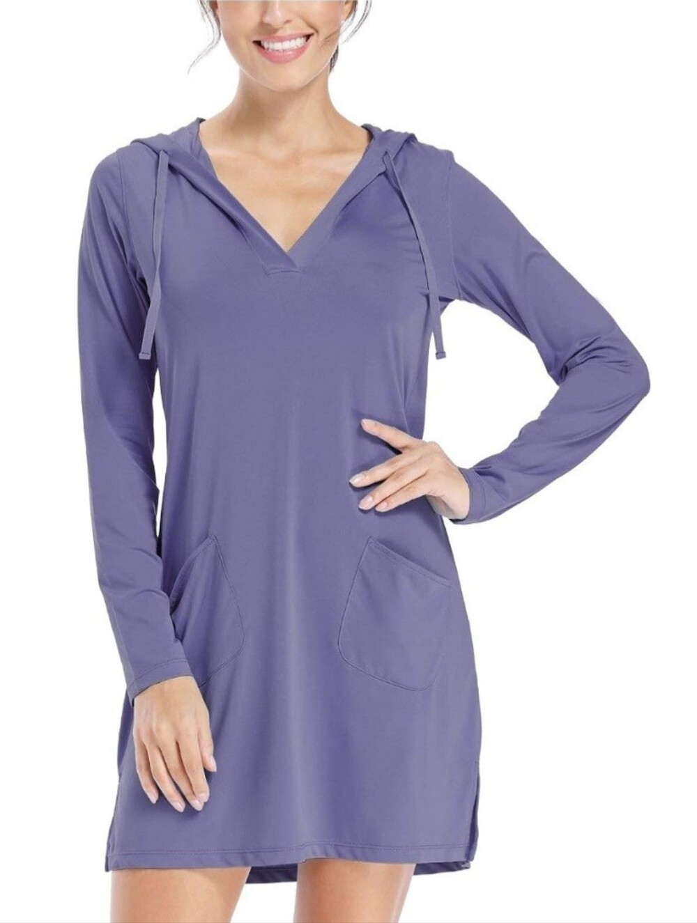 Long Sleeve Hooded Women's Lavender Dress/Swimsuit Cover-Up NWOT